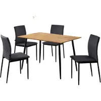 DOMUS Eetset - 120 cm Tafel - Eiken/Antraciet Fluweel