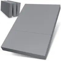 ELONEO Opvouwbaar Matras - 3-Delig Vouwmatras, Extra Dik 15 cm Schuim, Wasbaar en Draagbaar Logeermatras voor Volwassenen, Tweepersoonsbed (Grijs, 140 x 200 x 15 cm)