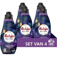 Robijn 4x Klein & Krachtig Wasmiddel Black Velvet 22 Wasbeurten 665 Ml