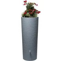 Garantia NATURA 2-in-1 regenopvangvat, regenwaterreservoir, 350 liter, 62x62x150 cm (L x B x H), oceaanblauw/grijs; artikelnummer: 326153