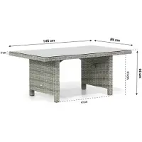 Garden Collections Napoli lounge/dining tuintafel 145 x 85 cm