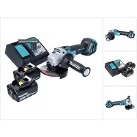 Makita DGA 513 RG accu haakse slijper 18 V 125 mm borstelloos + 2x accu 6.0 Ah + lader
