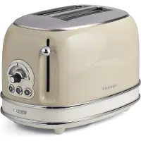 Ariete 0155/03 - Vintage broodrooster - 2 sneden - met tosti-klemmen - 810 Watt - beige