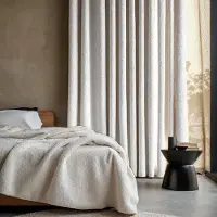 Fresh & Co Gordijnen Bouclé - Ringen - Off-White 300 x 250 cm /
