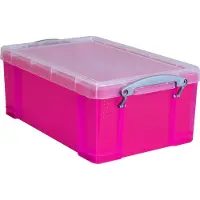 Really Useful Box opbergdoos 9 liter | transparant felroze