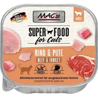 Macs Mac’s Kattenvoer Natvoer - Vlees kuipje 70% Rund- en Kalkoenvlees 6 x 85g