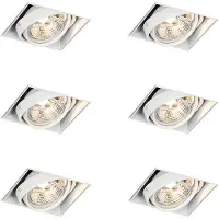 QAZQA Set van 6 inbouwspots wit GU10 AR70 trimless - Oneon