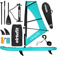 VirtuFit Supboard Surfer 305 - Turquoise - Inclusief Windzeil en accessoires
