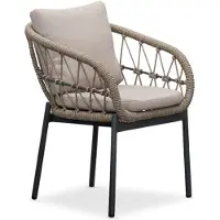 LUX outdoor living Dakota dining tuinstoel | touw + aluminium | beige/antraciet 1 persoon