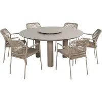 4SO Barista Donato dining tuinset 160xH75 cm 7 delig keramiek latte