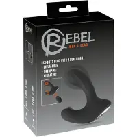 Rebel RC - oplaadbare op afstand bedienbare opblaasbare anale vibrator - zwart