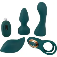 Couples Choice - 4-in-1 variabele vibrator met afstandsbediening (turkoois)