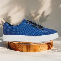 Lureaux Gleaming Blue Sneakers - - Nette Kleurrijke Schoenen Met - Of Zonder - Print - Heren