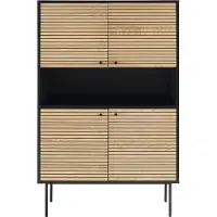SalesFever Highboard zwart/eiken