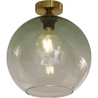 QAZQA Art Deco Plafondlamp Messing met Groen Glas - Sandra