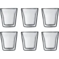 Bodum Canteen glazenset - 6-delig - dubbelwandig - 0,1L - transparant