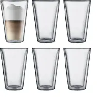 Bodum Canteen glazenset - 6-delig - dubbelwandig - 0,4L - transparant