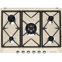 Smeg SR975PGH Kookplaat Gas 70cm Crème