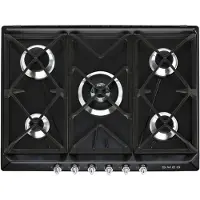 Smeg SR975NGH Kookplaat Gas 70cm Zwart