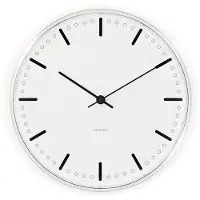 Arne Jacobsen City Hall klok Wit, Ø16 cm