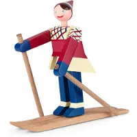 Kay Bojesen Denmark Houten figuur - Skiër Datti - Meisje 15,5 cm - Blauw - - OneSize - Decoraties