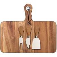 Dorre Oline kaasplank acacia 4-delig 26x29 cm
