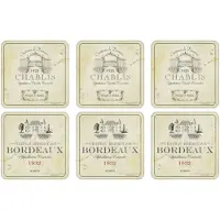 Pimpernel - Vin de France Collection Onderzetters - Set van 6 (Multi-Color, One Size)
