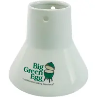 Big Green Egg Sitting Chicken Ceramic Roaster