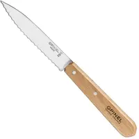Opinel Keukenmes met gekartelde rand - - N 113 - Lemmet 10 cm - Roestvrij staal - Beukenhouten handvat - Gekarteld mes