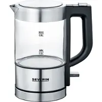 Severin WK 3472 - Waterkoker - electrisch - glazen kan - 0.5l - zilver/zwart