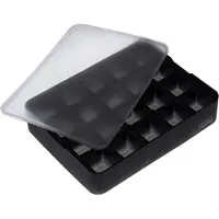 Lurch ijsblokjesvorm uit silicone kubus met deksel zwart 3x3cm