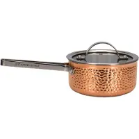 Vargen & Thor Mjölner gehamerde koperen steelpan met deksel Vera, 1,6 L