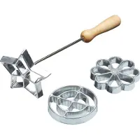 Kitchen Craft rozet ijzer 28 cm staal zilver 4 delig