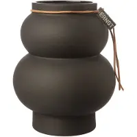 ERNST aardewerkvaas gewelfd 21,5 cm Donkergrijs