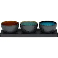 Bitz Serveerschaal Gastro Donkerblauw Groen Amber 10 cm (4-Delig)