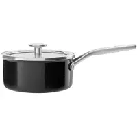 KitchenAid Steel Core Enamel steelpan 20cm 2,4L - Onyx Zwart - inductie - PFAS-vrij