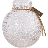 ERNST Glazen Vaas Rond Met Gedessineerde Structuur H10 Cm - Vazen Glas Clear - 364320