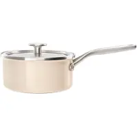 KitchenAid Steel Core Enamel steelpan 20cm 2,4L - Amandelwit - inductie - PFAS-vrij