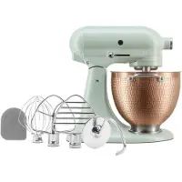 KitchenAid 5KSM180LEELB, staande mixer, koperkleurig, groen, geschikt voor kloppen, kneden en mengen, 1,2 meter snoer, 4,7 liter inhoud, leiding