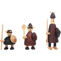Andersen The vikings of Denmark houten figuur 3-delig Stained beech