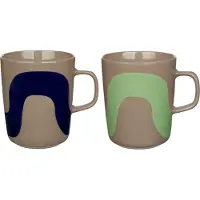Marimekko Seireeni mok 25 cl 2-pack Terra-donkerblauw-mint