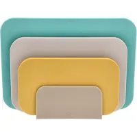 Mepal Choptima Snijplankenset 35,5 x 7 x 26,5 cm Ocean- kunststof - 4 snijplanken - vaatwasserbestendig - met houder - keuken