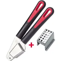 Westmark Knoflookpers, Inclusief Twee Persinzetstukken: Fijn + Grof, Kunststof / Roestvrij Staal, Gallant Plus, Zwart/Rood/Zilver, 29392270
