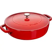 Staub Sauteerpan met 'Chistera drop structure' 24 cm - kers