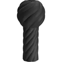 Cooee Design Twist Pillar Vaas 34 Cm Zwart - Vazen Keramiek Black - TH-06-01-BK
