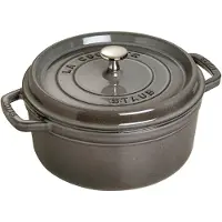 Staub ronde braadpan van gietijzer 5,2 l grijs