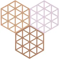Zone Onderzetter Triangles Light Terracotta / Lupine / Almond 16 cm (3-delig)