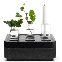Born In Sweden Stumpastaken Small geschenkset Zwart – kurken schaal zwart – 4-pack vazen – lucifers