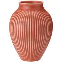 Knabstrup Keramik Knabstrup vaas geribbeld 20 cm Coral