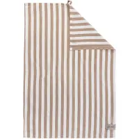 ERNST keukendoek breed gestreept 47x70 cm Caramel-wit